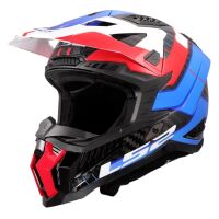 LS2 MX703 X-FORCE-06 CARBON-6K GALUO off-road helma bílá/červená/modrá vel.M